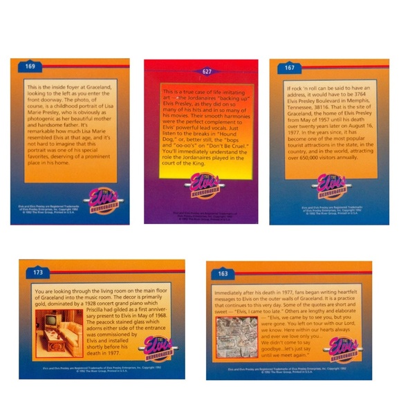 5ct The Elvis Collection and Graceland Tour Collector’s Cards - Picture 8 of 15